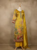Mustard Yellow Embroidered Design Tissue Silk Salwar Suit