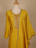 Yellow Embroidered Semi Silk Salwar Suit - Diadem