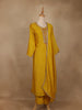 Yellow Embroidered Semi Silk Salwar Suit - Diadem