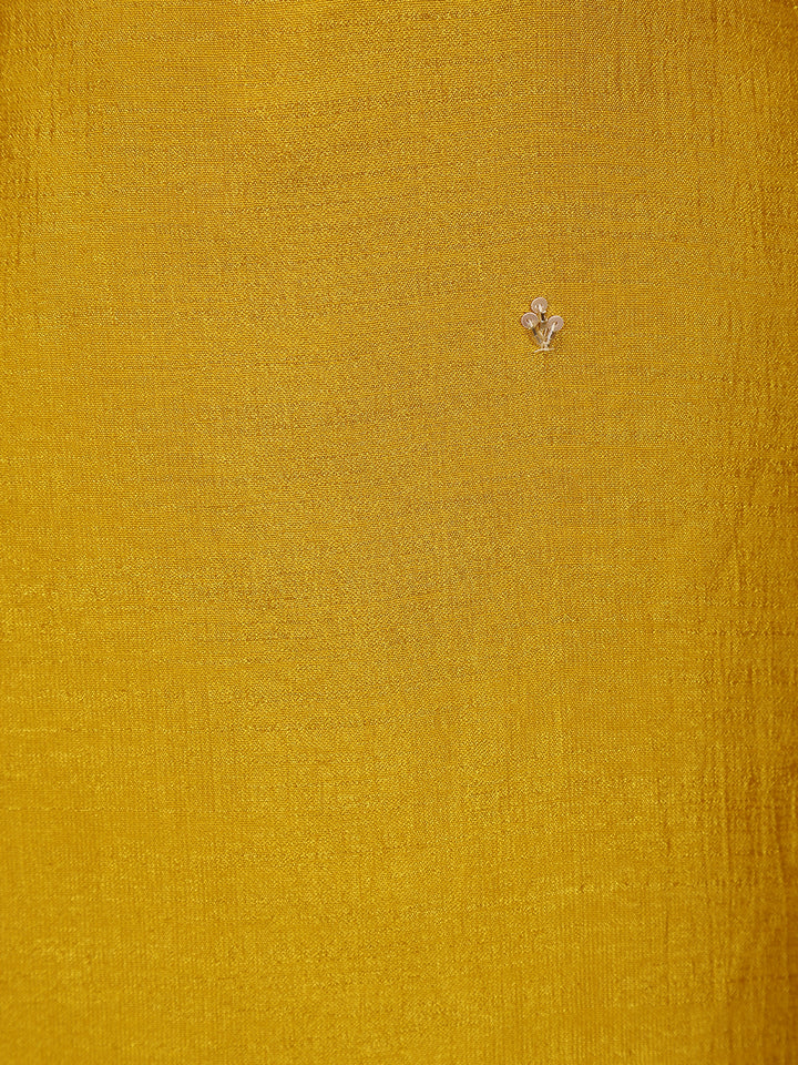 Yellow Embroidered Semi Silk Salwar Suit - Diadem