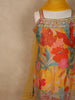 Mustard Yellow Flora Printed Design Georgette Kids Sharara Suit with Dupatta