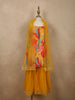 Mustard Yellow Flora Printed Design Georgette Kids Sharara Suit with Dupatta