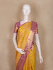 Mustard Yellow Floral And Birds Woven Design Pure Kanchipuram Silk Saree