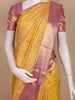 Mustard Yellow Floral And Birds Woven Design Pure Kanchipuram Silk Saree