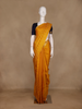 Mustard Yellow Floral And Stripes Woven Pure Kanchipuram Silk Saree