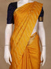 Mustard Yellow Floral And Stripes Woven Pure Kanchipuram Silk Saree