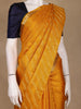 Mustard Yellow Floral And Stripes Woven Pure Kanchipuram Silk Saree