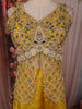 Mustard Yellow Floral Beads Embroidered Design Crepe Part Wear Palazzo Suit with Dupatta