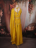 Mustard Yellow Floral Beads Embroidered Design Crepe Part Wear Palazzo Suit with Dupatta