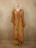 Mustard Yellow Floral Beads Embroidered Design Crepe Silk Salwar Suit
