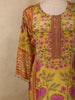 Mustard Yellow Floral Beads Embroidered Design Crepe Silk Salwar Suit