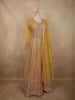 Mustard Yellow Floral Beads and Zari Embroidered Design Net Mastani Lehenga with Dupatta