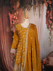 Mustard Yellow Floral Butta Sequins and Zari Embroidered Design Georgette Anarkali Salwar Suit with Matching Dupatta