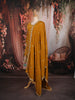 Mustard Yellow Floral Butta Sequins and Zari Embroidered Design Georgette Anarkali Salwar Suit with Matching Dupatta