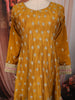 Mustard Yellow Floral Butta Sequins and Zari Embroidered Design Georgette Anarkali Salwar Suit with Matching Dupatta