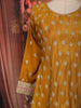 Mustard Yellow Floral Butta Sequins and Zari Embroidered Design Georgette Anarkali Salwar Suit with Matching Dupatta