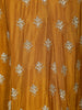 Mustard Yellow Floral Butta Sequins and Zari Embroidered Design Georgette Anarkali Salwar Suit with Matching Dupatta