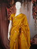 Mustard Yellow Floral Butta Zari Woven Design Pure Banarasi Silk Festive Wear Saree with Zari Border