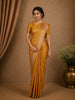 Mustard Yellow Floral Design Banarasi Saree