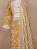 Mustard Yellow Floral Design Cotton Salwar Suit