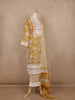 Mustard Yellow Floral Design Cotton Salwar Suit