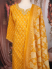 Mustard Yellow Floral Design Cotton Salwar with Dupatta