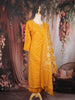 Mustard Yellow Floral Design Cotton Salwar with Dupatta