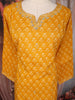 Mustard Yellow Floral Design Cotton Salwar with Dupatta