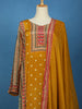 Mustard Yellow Floral Design Crepe Palazzo Salwar Suit