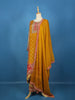 Mustard Yellow Floral Design Crepe Palazzo Salwar Suit