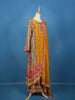 Mustard Yellow Floral Design Crepe Palazzo Salwar Suit