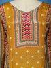 Mustard Yellow Floral Design Crepe Palazzo Salwar Suit