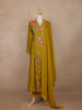 Mustard Yellow Floral Crepe Salwar Suit – Lightweight Festive & Casual Wear