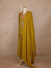 Mustard Yellow Floral Crepe Salwar Suit – Lightweight Festive & Casual Wear