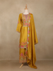 Mustard Yellow Floral Design Georgette Palazzo Salwar Suit