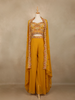 Mustard Yellow Floral Design Georgette Palazzo Salwar Suit