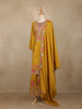 Mustard Yellow Floral Design Georgette Palazzo Salwar Suit