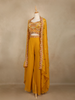 Mustard Yellow Floral Design Georgette Palazzo Salwar Suit