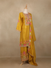 Mustard Yellow Floral Design Georgette Palazzo Salwar Suit