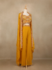 Mustard Yellow Floral Design Georgette Palazzo Salwar Suit