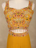 Mustard Yellow Floral Design Georgette Palazzo Salwar Suit
