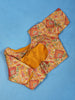 Mustard Yellow Floral Design Jacquard Readymade Blouse - Diadem