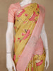 Mustard Yellow Floral Design Pure Tissue Silk Saree