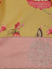 Mustard Yellow Floral Design Pure Tissue Silk Saree