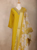 Mustard Yellow Floral Design Semi Silk Straight Cut Salwar Suit