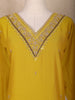 Mustard Yellow Floral Design Semi Silk Straight Cut Salwar Suit