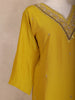 Mustard Yellow Floral Design Semi Silk Straight Cut Salwar Suit