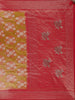 Mustard Yellow Floral Design Tissue Saree
