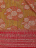 Mustard Yellow Floral Design Tissue Saree