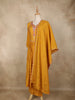 Mustard Yellow Floral Embroidered Cotton Anarkali Suit with Dupatta